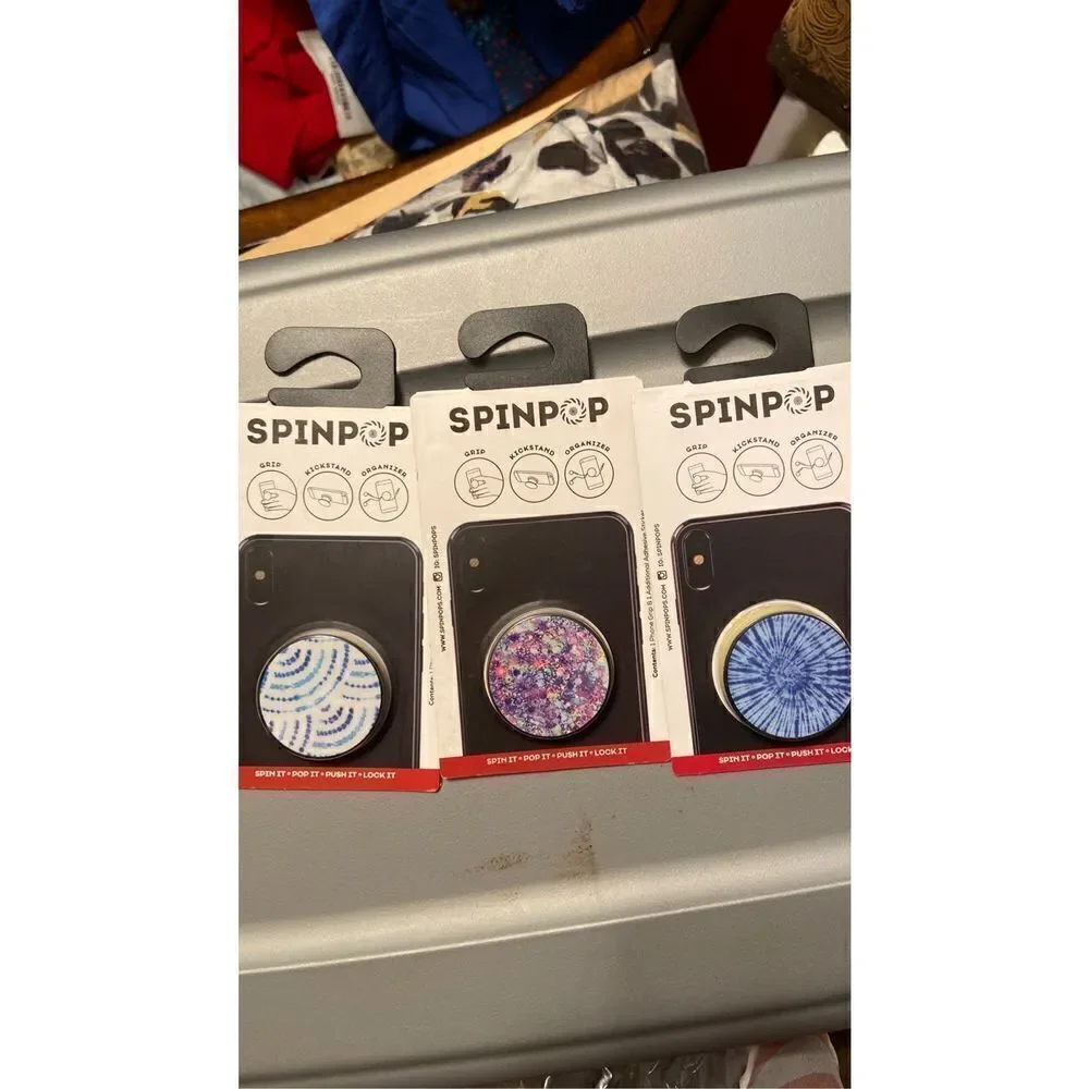 3 for $10 Spin Pop Phone Grip, Kickstand & Organizer - Picture 1 of 7